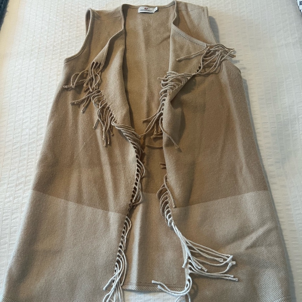 Vineyard Vines Tan Fringe Vest